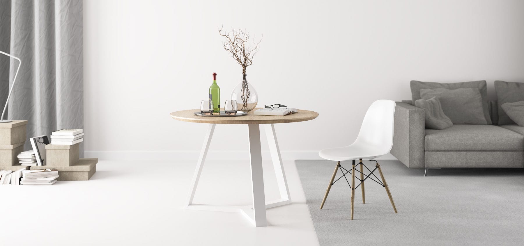 Dining table / rectangular / contemporary / metal