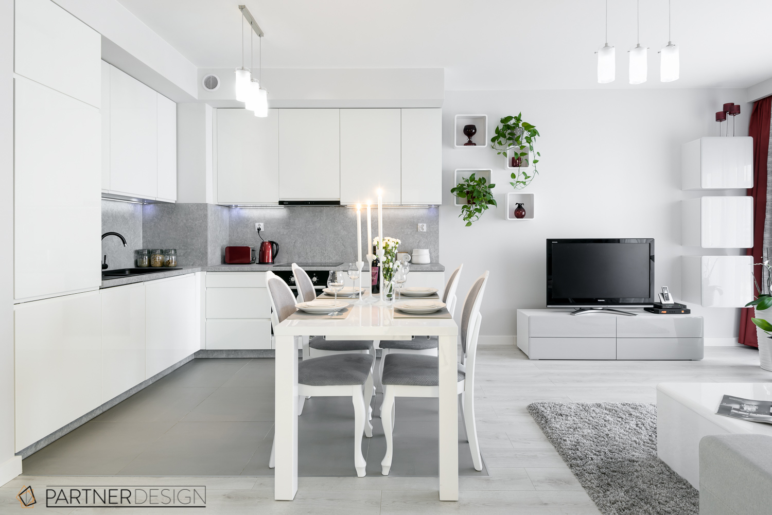 kuchnia, partner design, mieszkanie all in white