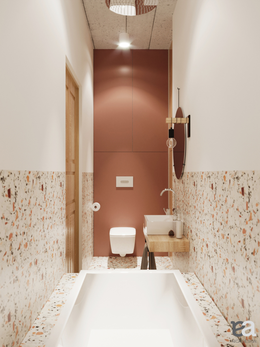 Mała łazienka z lastryko | proj. Nica Design