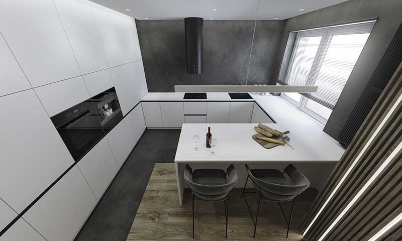 Monochromatyczny 100 metrowy apartament | Projekt: O.S.A design Pracownia Architektoniczna
